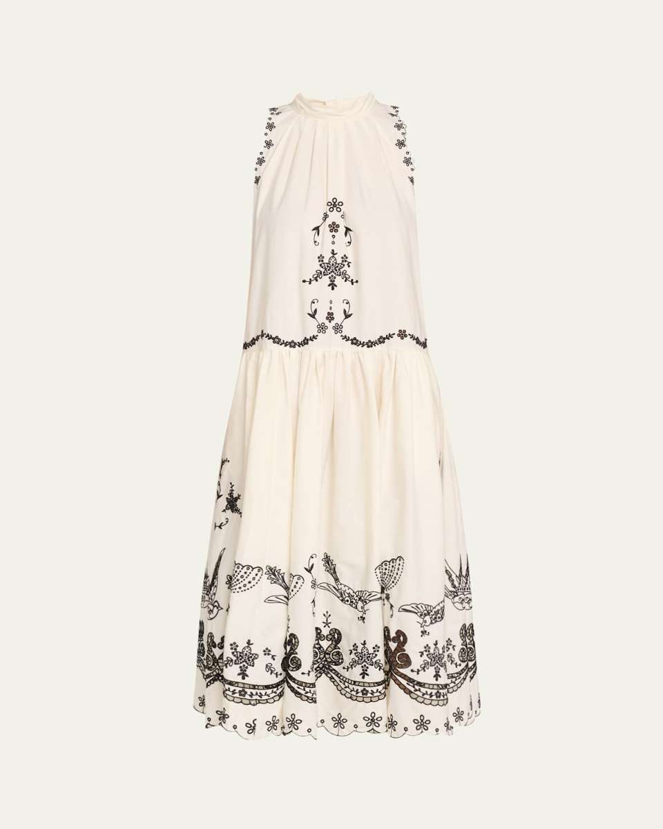 Kingsley Embroidered Drop-Waist Tank Dress